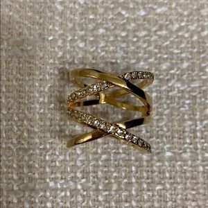 Banana Republic Double X Criss Cross Pave Ring